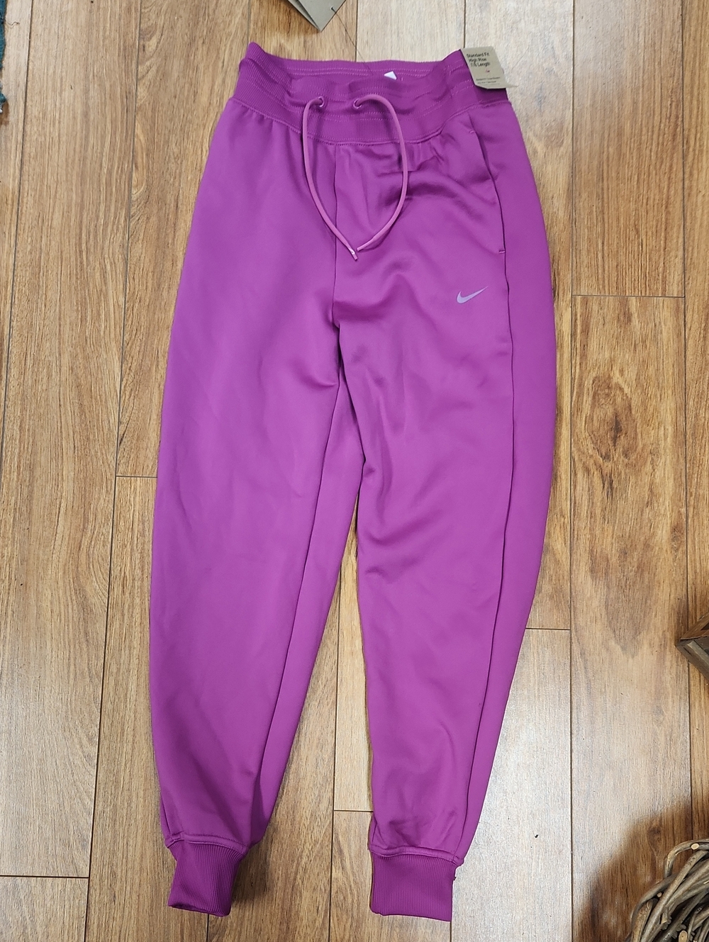 Nike Magenta Drawstring Joggers Training with Silver Swoosh NWT